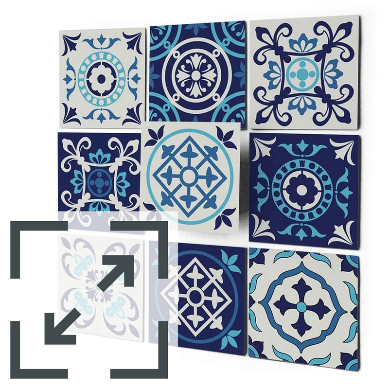 Eigene Größe - Fliesenaufkleber Set - Design: Blue Dreams