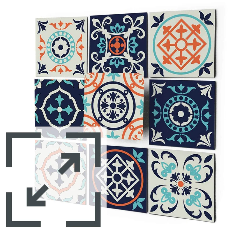 Eigene Größe - Fliesenaufkleber Set - Design: Oriental Art