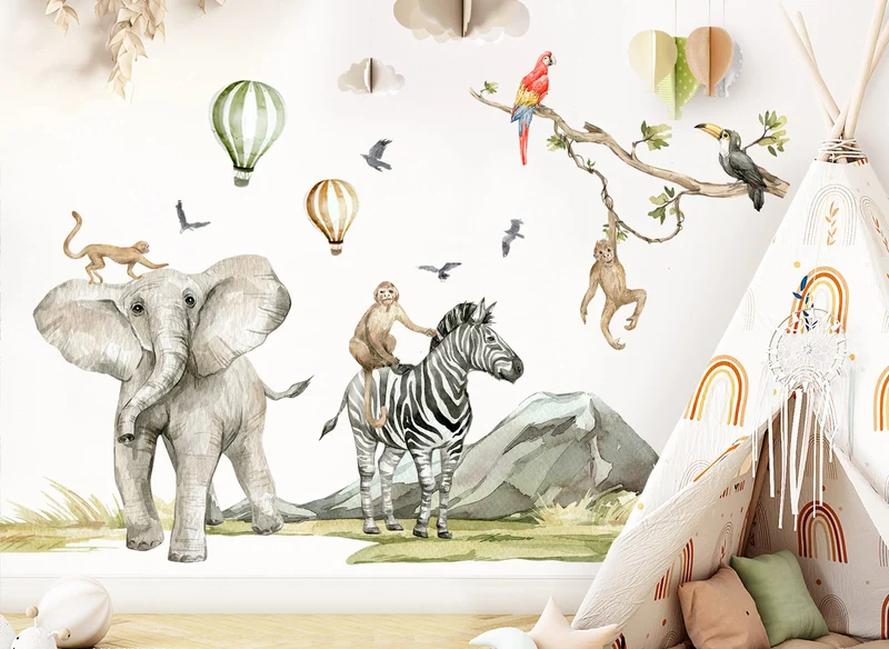 Wandtattoo Safari Tiere DK1088