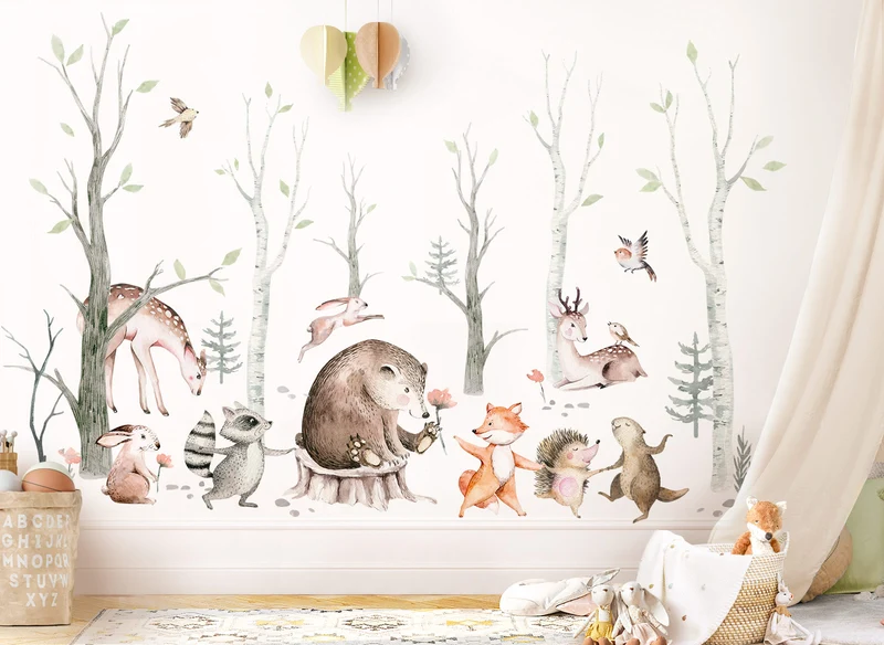 Wandtattoo Waldtiere Bär Fuchs DK1117