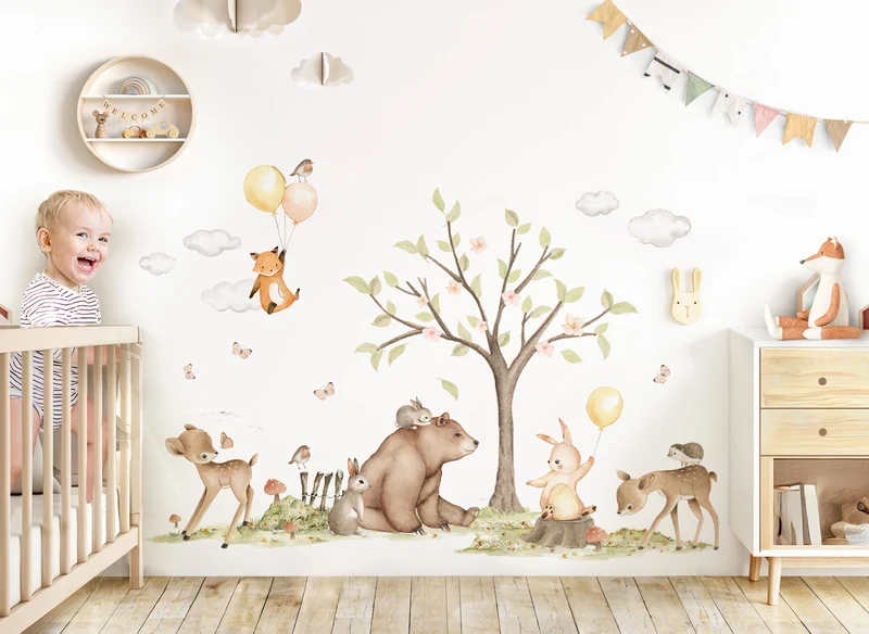 Wandtattoo Waldtiere Bär Hase DK1113