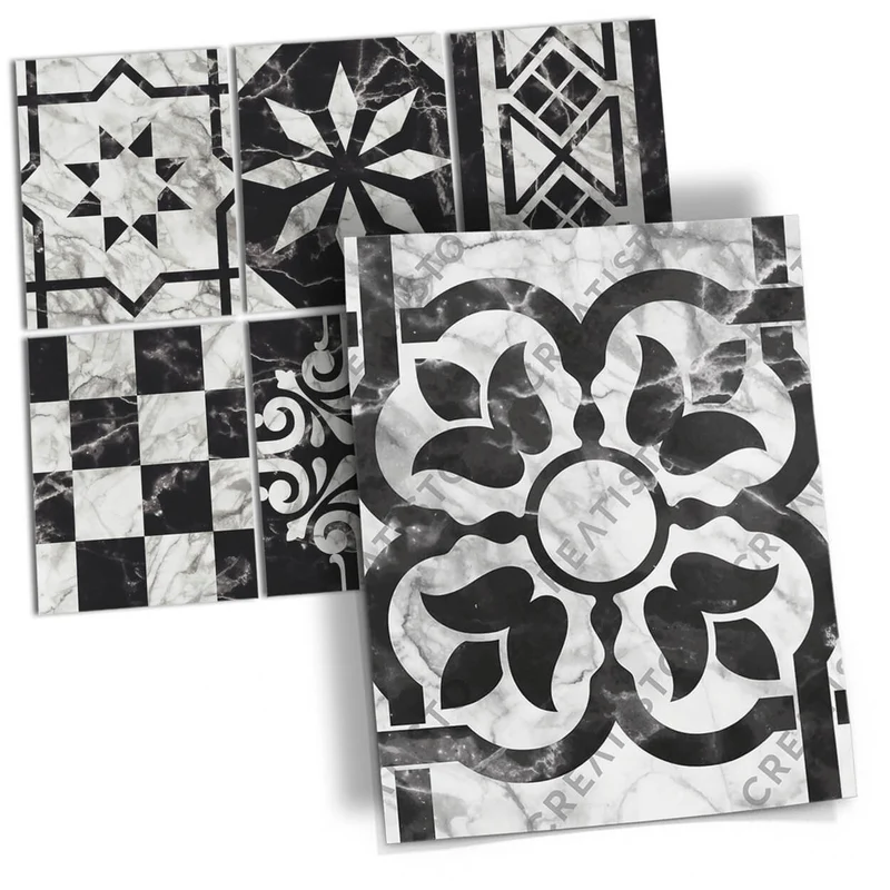 Musterfolie Fliesenaufkleber Set [rechteckig] - Design: Marmor Muster