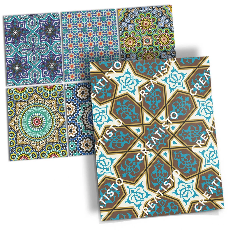 Musterfolie Fliesenaufkleber Set [rechteckig] - Design: Orientalisches Mosaik