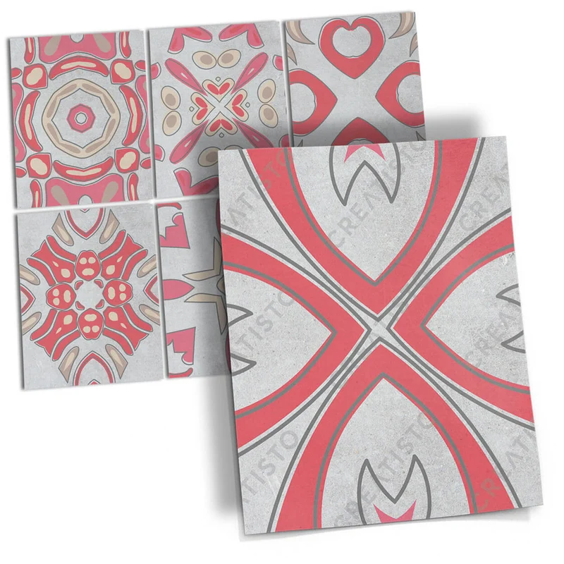 Musterfolie Fliesenaufkleber Set [rechteckig] - Design: Strawberry Cheese Tile