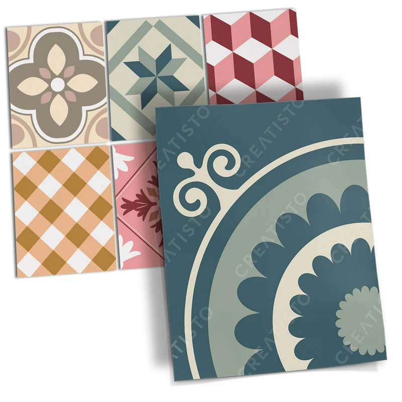 Musterfolie Fliesenaufkleber Set [rechteckig] - Design: Swedish Tiles