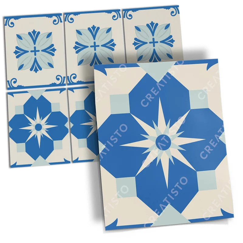 Musterfolie Fliesenaufkleber Set [rechteckig] - Design: Barcelona Bordüre