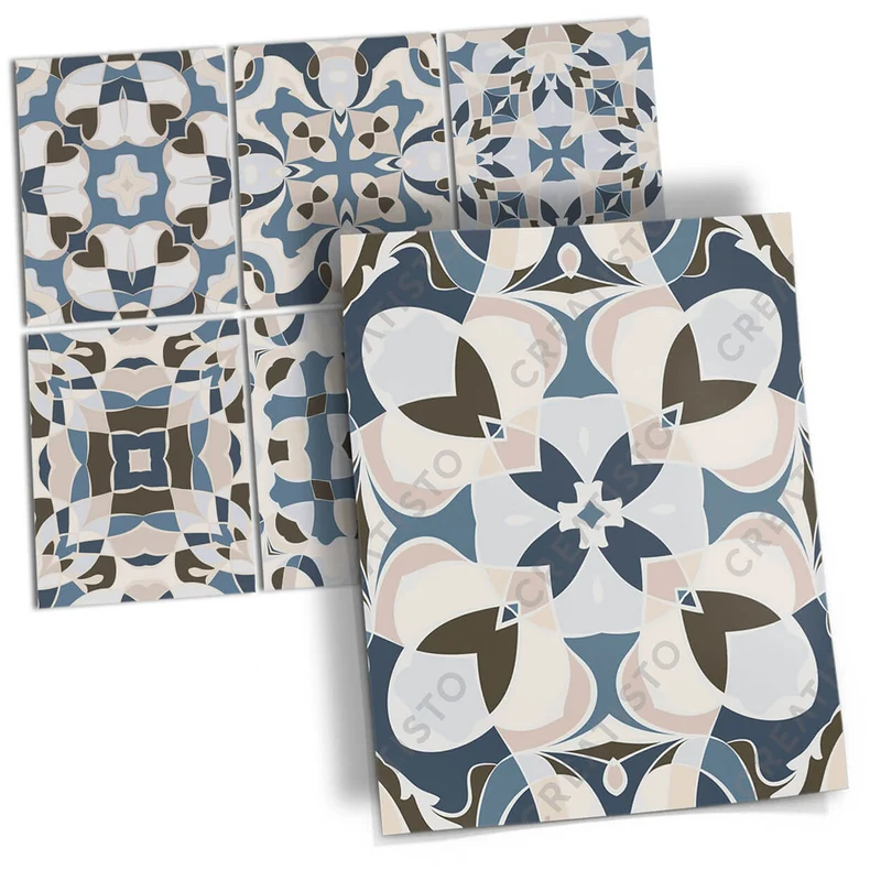 Musterfolie Fliesenaufkleber Set [rechteckig] - Design: Orientalische Fliesen LIMAN