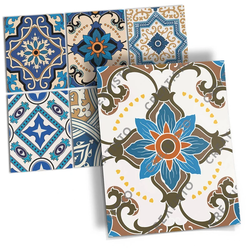 Musterfolie Fliesenaufkleber Set [rechteckig] - Design: Lisboa Azulejos