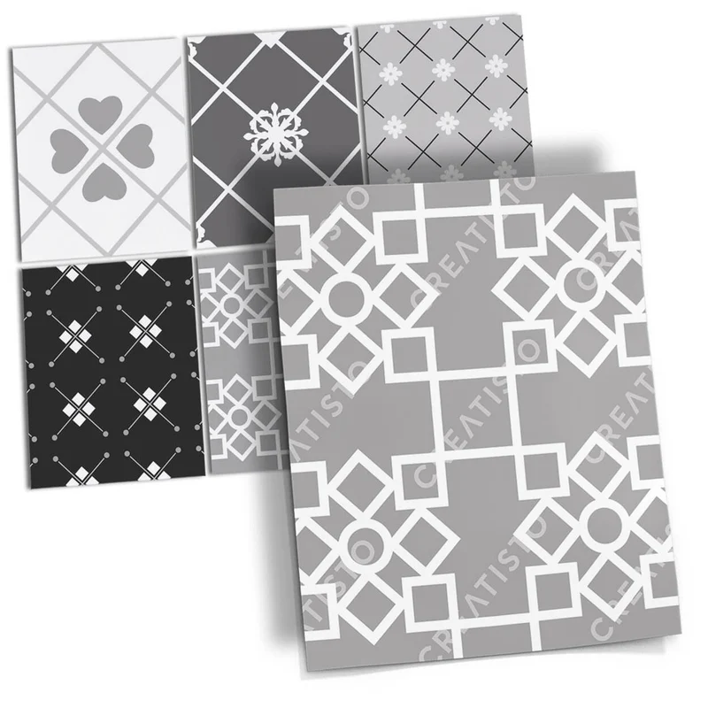 Musterfolie Fliesenaufkleber Set [rechteckig] - Design: Grey Love