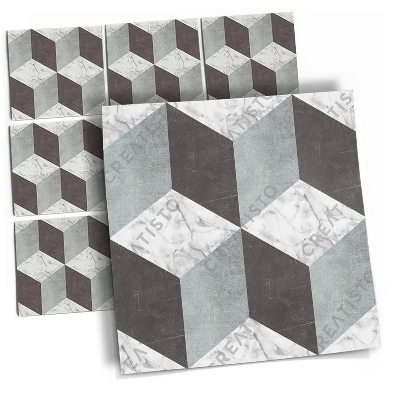 Musterfolie Fliesenaufkleber Set - Design: Marmor Cubes