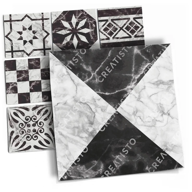 Musterfolie Fliesenaufkleber Set - Design: Marmor Muster