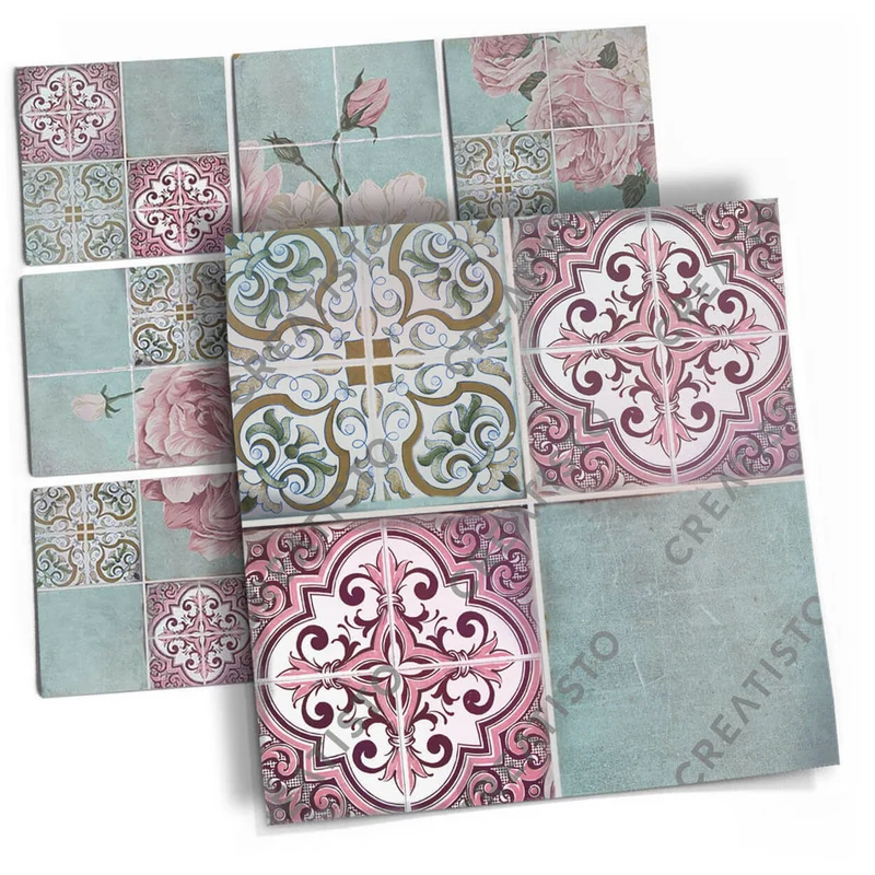 Musterfolie Fliesenaufkleber Set - Design: Durch die Blume