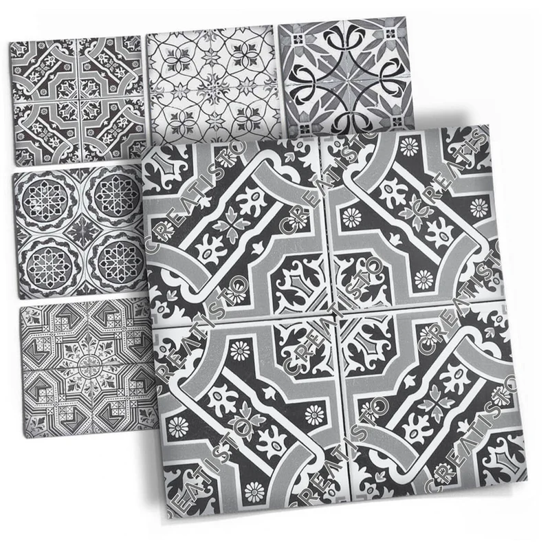 Musterfolie Fliesenaufkleber Set - Design: Black n White