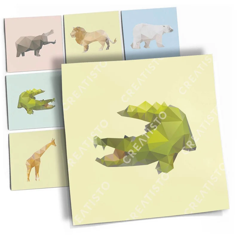 Musterfolie Fliesenaufkleber Set - Design: Origami Tiere