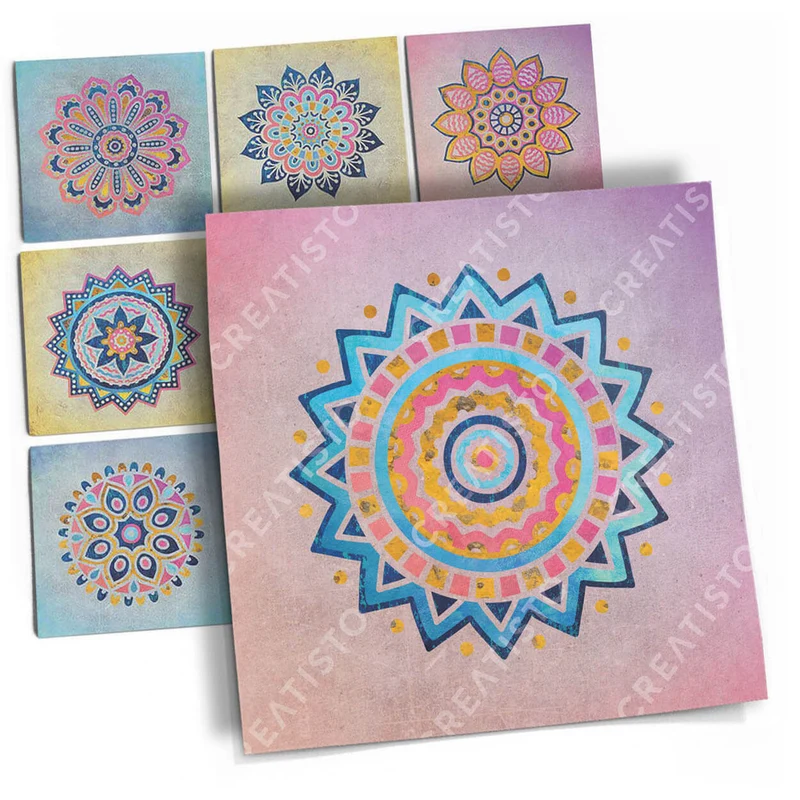 Musterfolie Fliesenaufkleber Set - Design: Indian Tiles