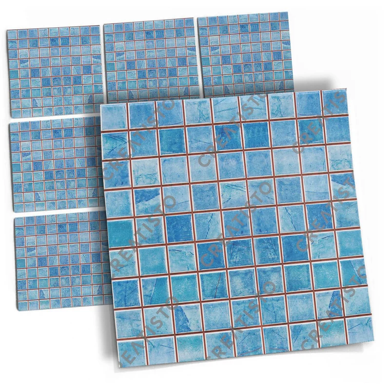 Musterfolie Fliesenaufkleber Set - Design: Mosaik Blau