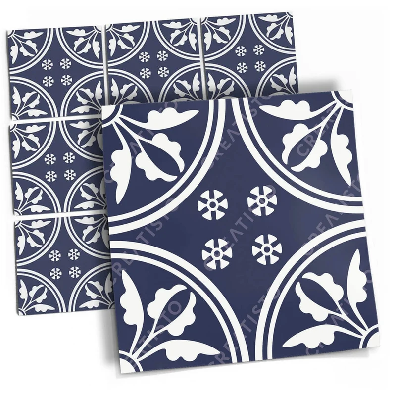Musterfolie Fliesenaufkleber Set - Design: Deep Blue Pattern