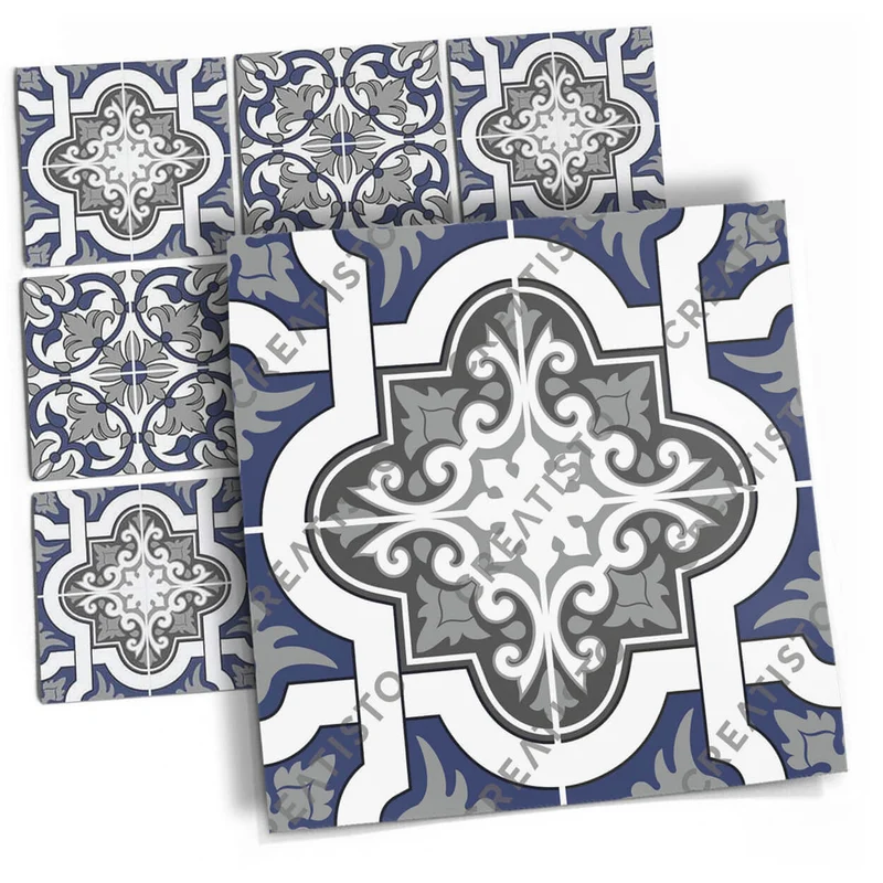 Musterfolie Fliesenaufkleber Set - Design: Azulejo Classic