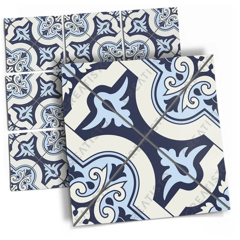 Musterfolie Fliesenaufkleber Set - Design: Azulejo Cross