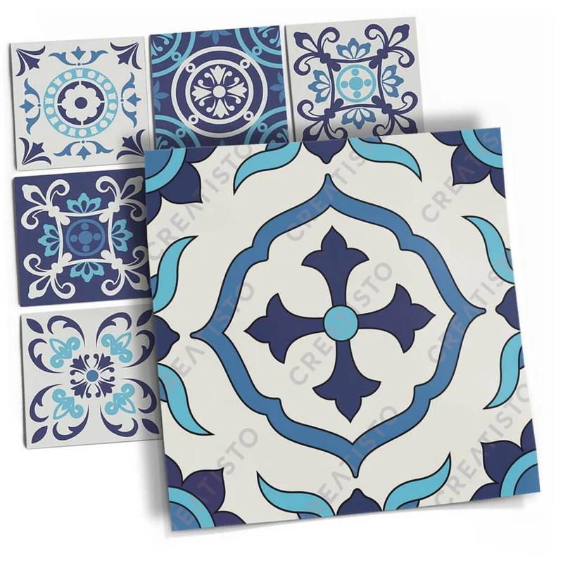 Musterfolie Fliesenaufkleber Set - Design: Blue Dreams