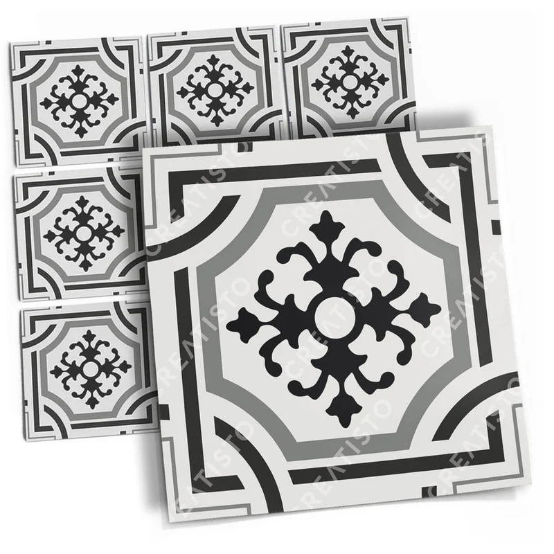 Musterfolie Fliesenaufkleber Set - Design: Grey ornaments