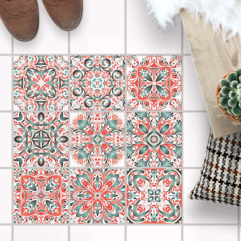 Fliesenaufkleber Boden für Küche & Bad - Design: Mexican Tiles