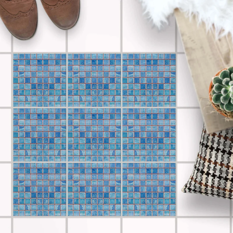 Fliesenaufkleber Boden für Küche & Bad - Design: Mosaik Blau