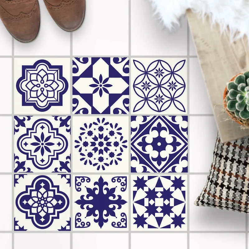 Fliesenaufkleber Boden für Küche & Bad - Design: Azulejo Love