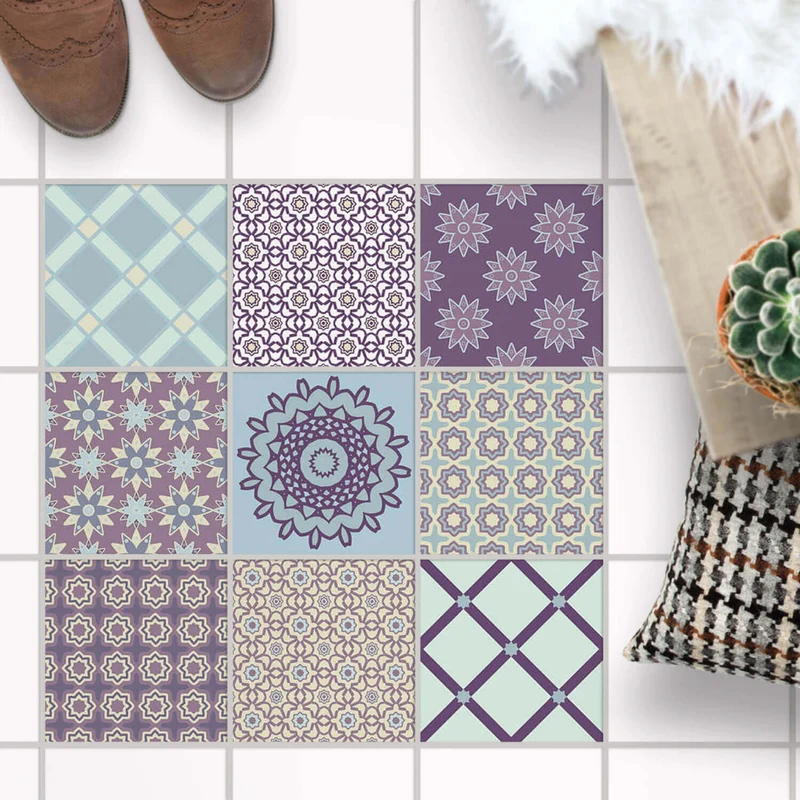 Fliesenaufkleber Boden für Küche & Bad - Design: Pastell Pattern
