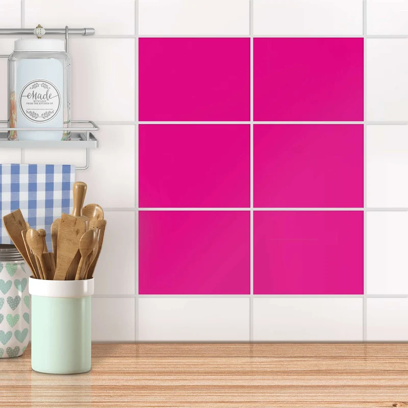 Fliesenfolien unifarben für Küche & Bad - Design: Pink Dark