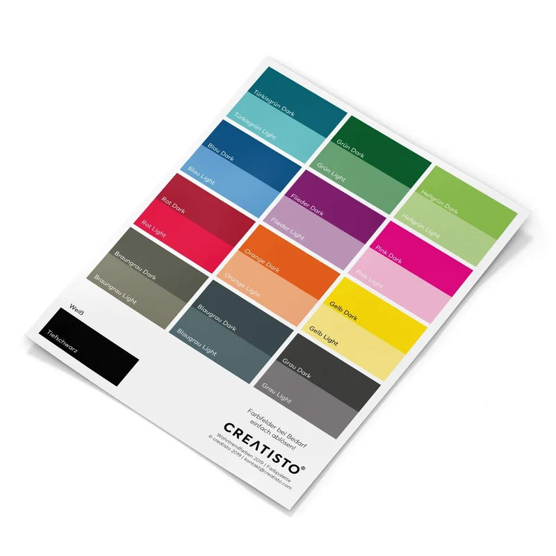 Folien-Musterbogen creatisto - Wohntrendfarben