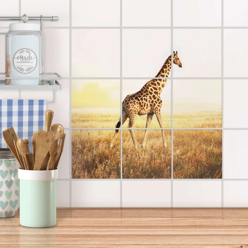 Klebefliesen für Küche & Bad - Design: Savanna Giraffe