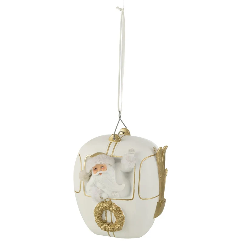 J-Line Weihnachtsanhänger – Poly – Weiß/Gold