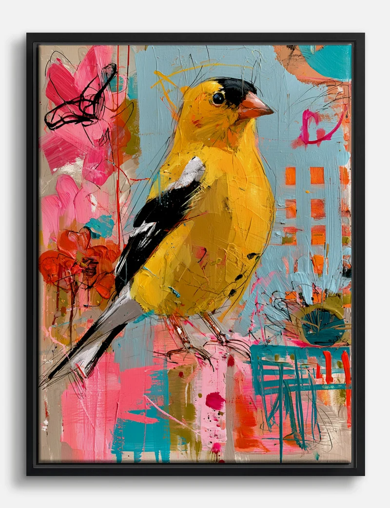 Goldfinch in Bright Colour Canvas Print