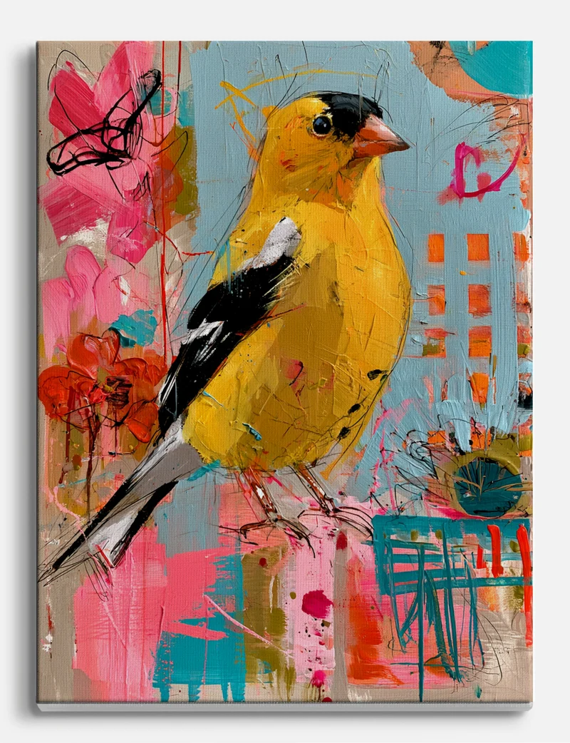 Goldfinch in Bright Colour Canvas Print