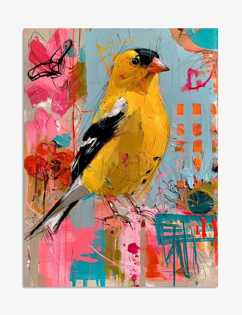 Goldfinch in Bright Colour Art Print