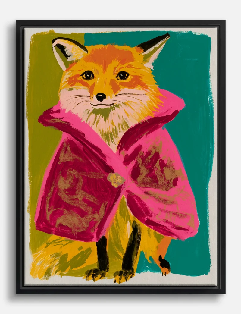 The Fox in the Pink Coat Canvas Print