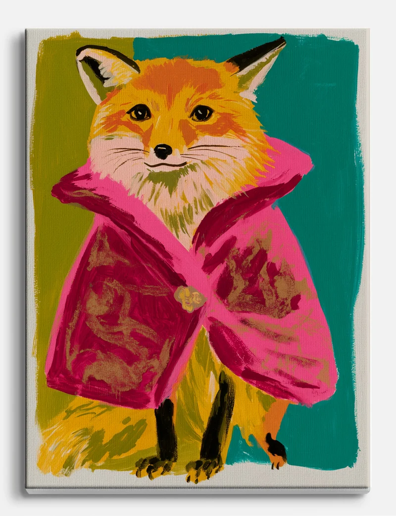 The Fox in the Pink Coat Canvas Print