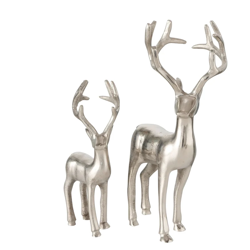 Premium Design Elegante Hirschfiguren Set 2 teilig Hochwertige Dekofiguren