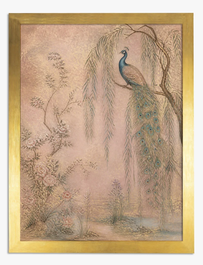 Peacock in the Willow Art Print