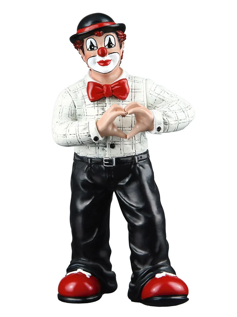 Clownfigur Von Herzen aus Kunstharz - Liebevolle Dekoration