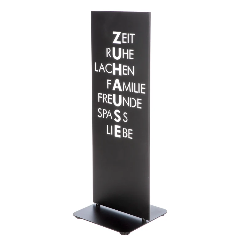 Standrelief Heimzeit Zuhause aus Metall schwarz 91 cm