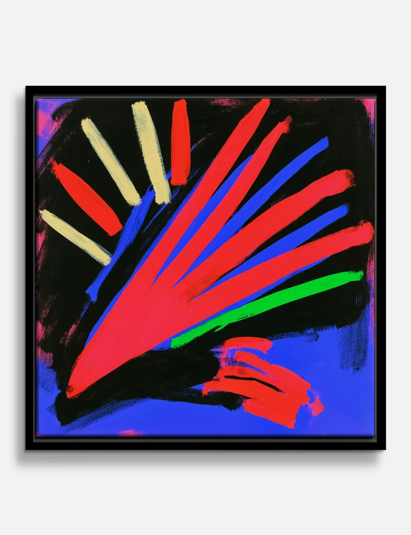 Red Fan Burst Canvas Print