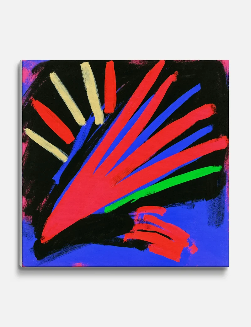 Red Fan Burst Canvas Print