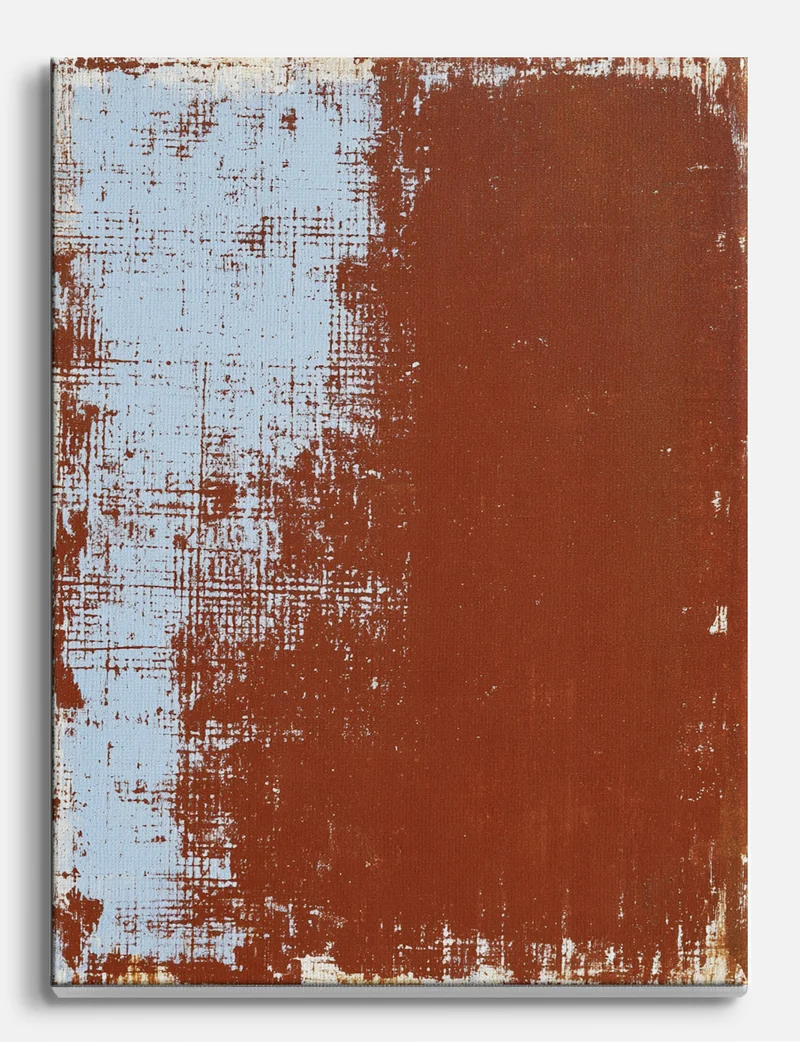 Rust and Sky Colour Block Canvas Print