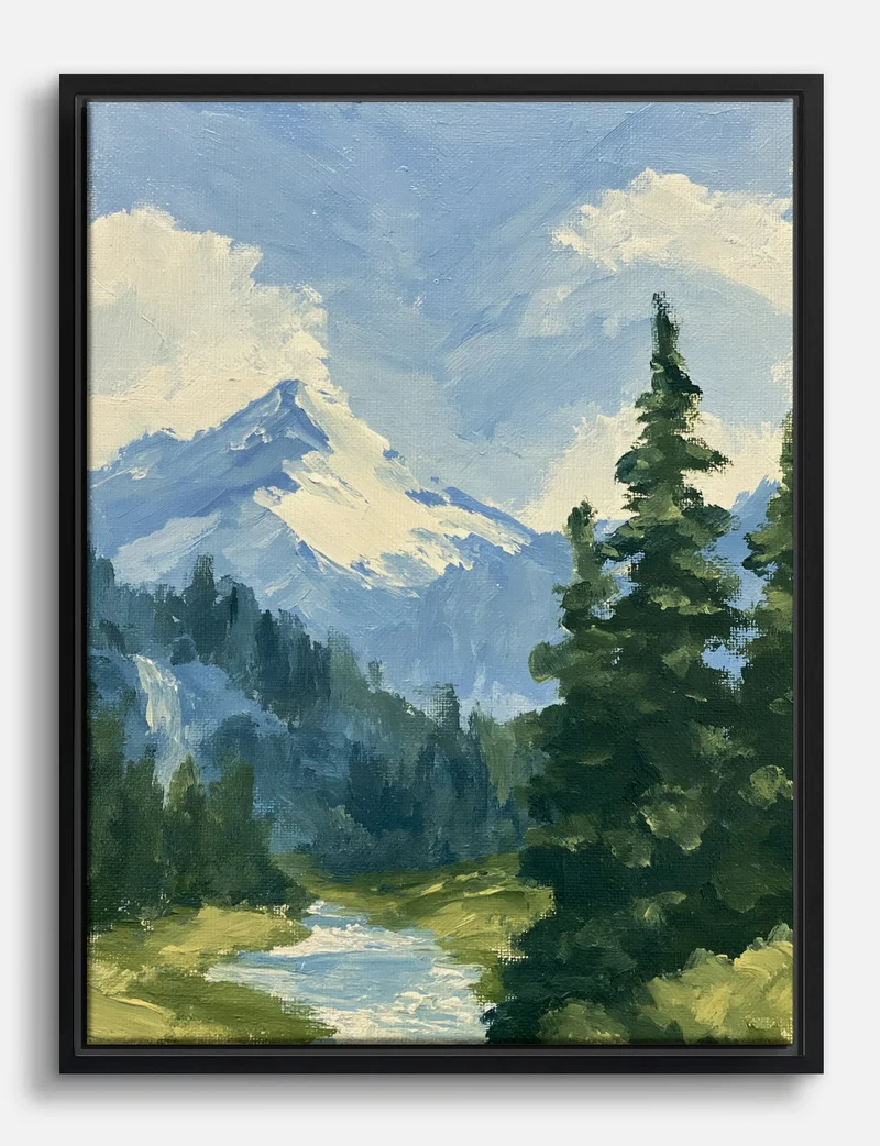 Snow Peak and Pines Canvas Print