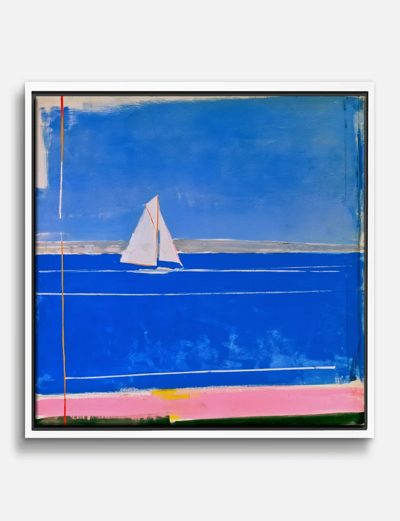 Blue Horizon Sailboat Canvas Print
