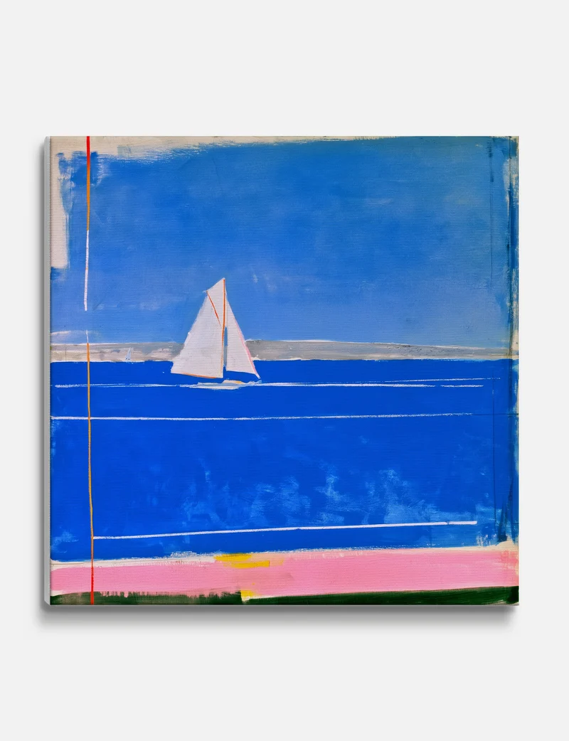 Blue Horizon Sailboat Canvas Print