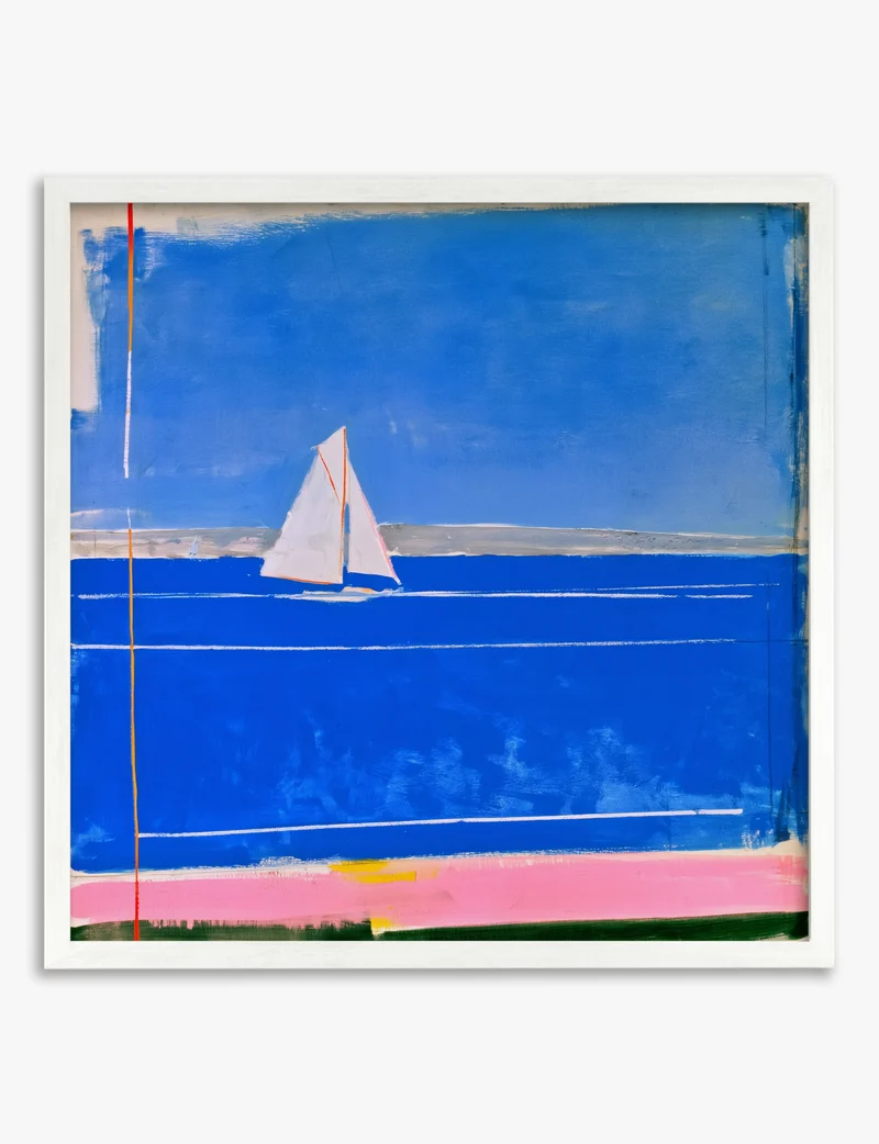 Blue Horizon Sailboat Art Print
