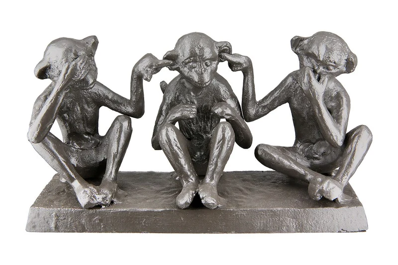 Eisen-Skulptur 3 Apes – Ein künstlerisches Statement für Weisheit und Besonnenheit